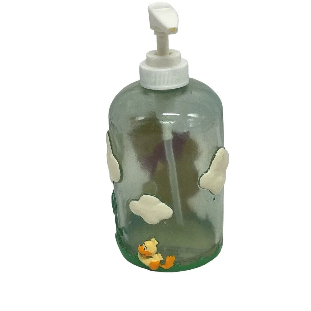 Vintage Winnie the Pooh Sunshine  Soap / Lotion  Dispenser 8” Glass RARE